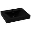 vidaXL Luxury Basin with Faucet Hole Matt Black 23.6x18.1" Ceramic