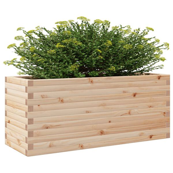 vidaXL Garden Planter Natural Pine Solid Pinewood 43.3 x 15.7 x 18.1 in