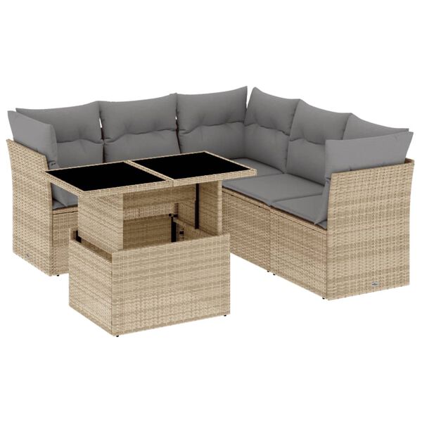 vidaXL Garden Sofa Set Beige