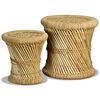 vidaXL Stool Set of 2 Natural bamboo and jute Bamboo and jute Set of 2