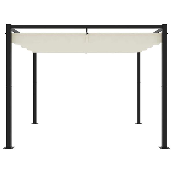 vidaXL Garden Gazebo Cream, Anthracite Steel, Polyester Large