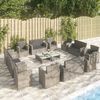 vidaXL Garden Lounge Set Grey Powder-coated steel Large Removable Covers