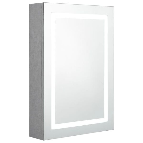 vidaXL Bathroom Cabinet Concrete Gray MDF, Melamine Finish, Glass Medium