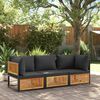 vidaXL Patio Sofa with Cushions 2-Seater Solid Wood Acacia