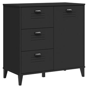 vidaXL Storage Cabinet Black Engineered wood, plastic Medium