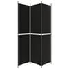 vidaXL 3-Panel Room Divider Black 59.1"x86.6" Fabric