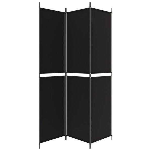 vidaXL 3-Panel Room Divider Black 59.1"x86.6" Fabric