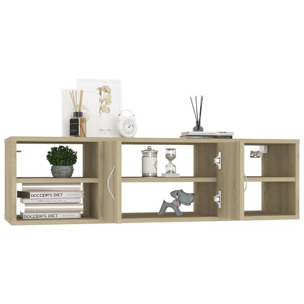 vidaXL Wall Shelf Sonoma Oak Engineered Wood Medium Wall Shelf