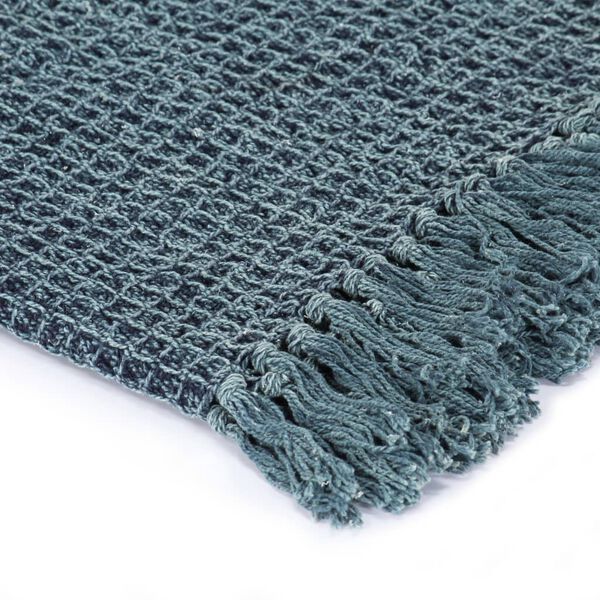 vidaXL Throw Indigo Blue 100% Cotton 63.0 x 82.7 in Throw Blanket