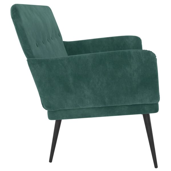 vidaXL Bench Dark Green Velvet (100% polyester), metal, plywood Medium