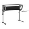 vidaXL Craft Desk Black and Grey Engineered Wood, Powder-Coated Steel
