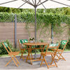 vidaXL Garden Dining Set Green Solid acacia wood 5 Piece Set Foldable