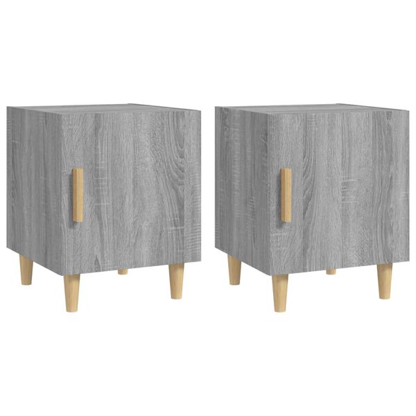 vidaXL Bedside Cabinet Set of 2 Grey Sonoma Engineered Wood