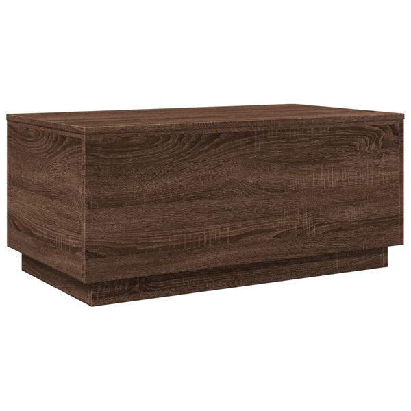 vidaXL Coffee Table Brown Oak Engineered Wood 35.4 x 19.7 x 15.7 in