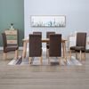 vidaXL Dining Chair Set of 6 Brown Fabric, Wood Ergonomic Dining Chair