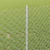 vidaXL Fence with Post Silver 3.28 x 32.81 ft Steel