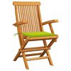 vidaXL Patio Chairs with Bright Green Cushions 2 pcs Solid Teak Wood