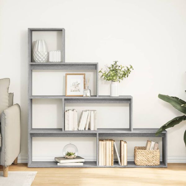 vidaXL Room Divider Bookcase Grey sonoma Engineered wood Medium