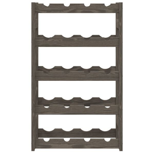 vidaXL Wine Rack for 20 Bottles Grey Solid Wood Pine
