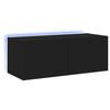 vidaXL TV Wall Cabinet Black Engineered Wood 31.5 x 13.8 x 12.2 in
