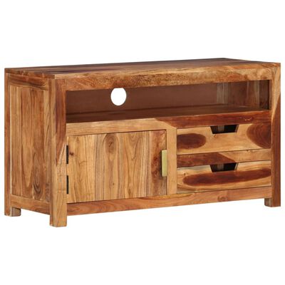 vidaXL TV Stand 35.4"x13.6"x19.7" Solid Wood Acacia