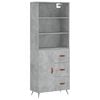 vidaXL Highboard Concrete Grey Engineered wood, iron Medium Highboard