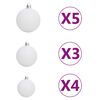 vidaXL Artificial Hinged Christmas Tree 150 LEDs & Ball Set 47.2"