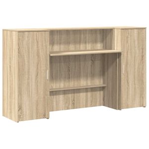 vidaXL Reception Desk Sonoma Oak Engineered Wood Large Reception Desk