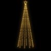 vidaXL Christmas Cone Tree Warm White Powder-coated steel, copper, PVC
