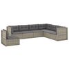 vidaXL Garden Lounge Set Grey PE Rattan, Powder-Coated Steel 7-piece set