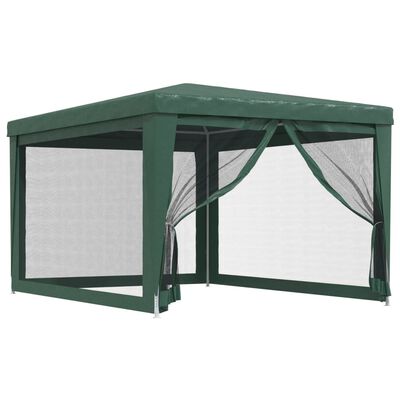 vidaXL Party Tent with 4 Mesh Sidewalls Green 9.8'x13.1'HDPE