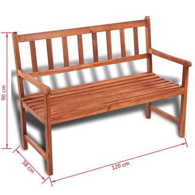 vidaXL Patio Bench 47.2” Solid Acacia Wood
