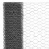 vidaXL Chicken Wire Fence Steel with PVC Coating 82‘x3.3‘ Gray