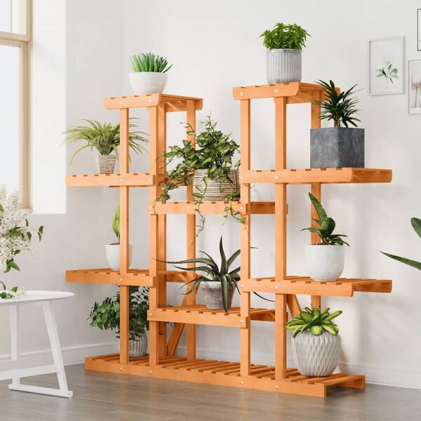 vidaXL Flower Stand Natural wood Solid Wood Fir 43.3 x 9.8 x 43.5 in