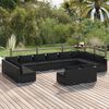 vidaXL Garden Lounge Set Black PE rattan Large Modular