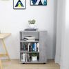 vidaXL Storage Cabinet Concrete gray Engineered wood Rollable