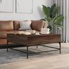 vidaXL Coffee Table Brown Oak Engineered Wood, Metal Medium