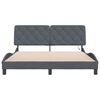 vidaXL Bed Frame with LED without Mattress Dark Gray 59.8"x79.9" Velvet