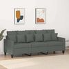 vidaXL 3-seater Sofa Dark Gray Fabric (100% polyester), Metal, Textilene
