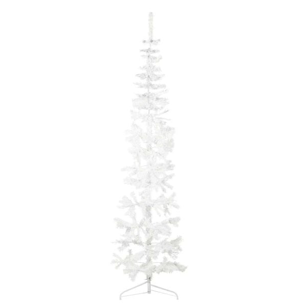 vidaXL Artificial Half Christmas Tree White PVC 82.7 in Tall