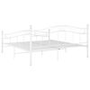 vidaXL Bed Frame White Powder-coated metal Double Durable Bed Frame