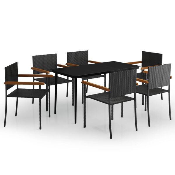 vidaXL Garden Dining Set Black