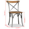 vidaXL Dining Chair Set of 6 Brown and Silver