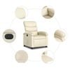 vidaXL Electric Recliner Chair Cream Faux leather, foam, metal, plywood