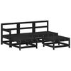 vidaXL Garden Lounge Set Black Solid pine wood, Oxford fabric Medium