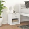 vidaXL Bedside Cabinet White Engineered wood Medium Bedside Cabinet