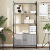 vidaXL Bookcase Grey Sonoma Engineered wood, Steel Tall Bookcase