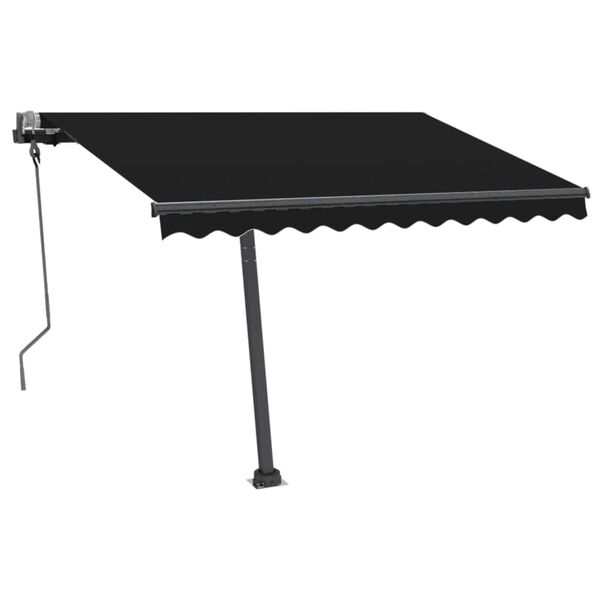 vidaXL Freestanding Manual Retractable Awning 118.1"x98.4" Anthracite