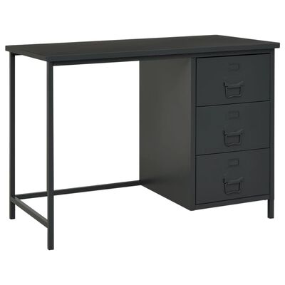 vidaXL Industrial Desk with Drawers Anthracite 41.3"x20.5"x29.5" Steel