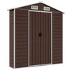 vidaXL Garden Shed Brown Galvanized Steel Large Durable Garden Shed